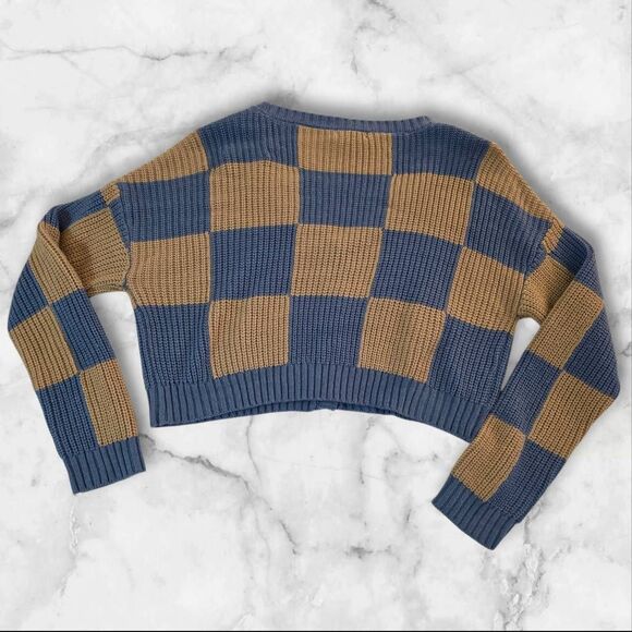 RSQ Knit Blue & Tan Cardigan XL - Picture 2 of 6